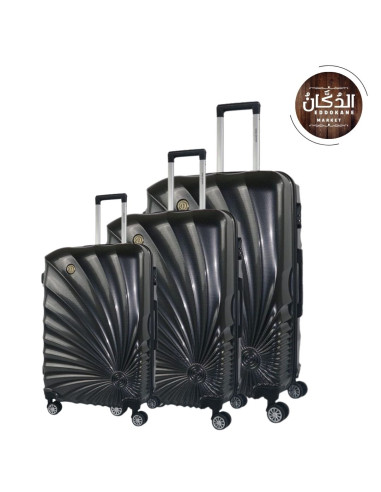 SET DE 3VALISES ABS 4 ROUES NOIR