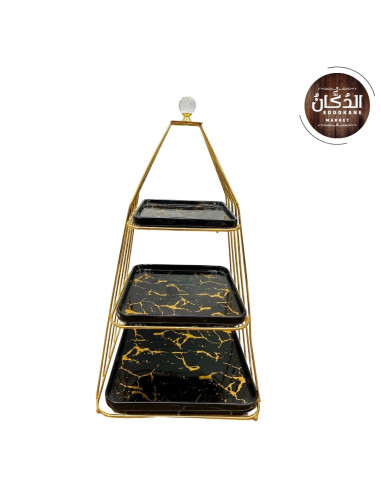 PRESENTOIRE GATEAUX MARBRE NOIR