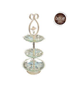 PRESENTOIRE GATEAU VERRE ARGENTE