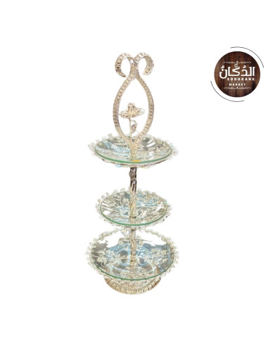 PRESENTOIRE GATEAU VERRE ARGENTE
