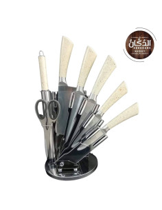 Set de couteaux de cuisine marbré 8Pcs