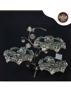 PRESENTOIR FLEURS ARGENTE