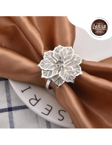 ROSE BAGUE SERVIETTES DE TABLE 6PCS